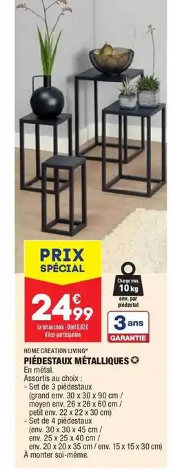 ALDI Piédestaux Métalliques Home Création Living offre