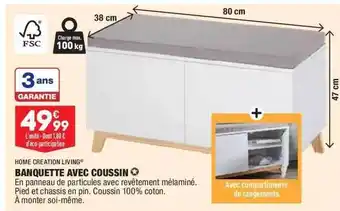 ALDI Banquette Avec Coussin Home Création Living offre