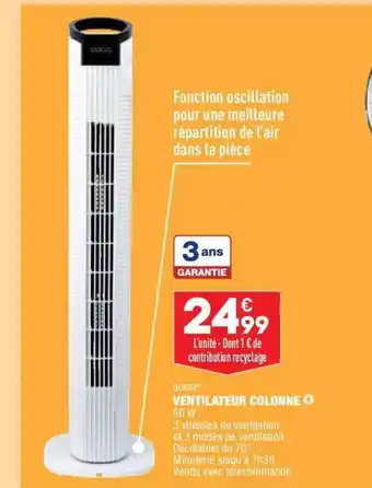 ALDI Ventilateur Colonne Quigg offre