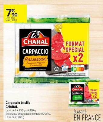 Carrefour Contact Carpaccio Basilic Charal offre