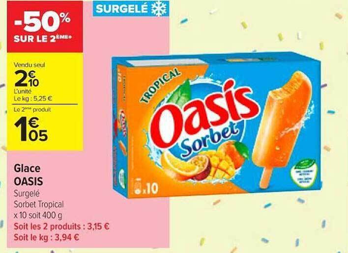 Promo Glace Oasis chez Carrefour Contact