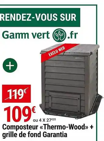 Composteur thermo-wood + Grille De Fond Garantia