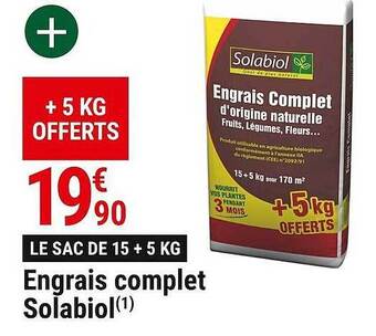 Gamm vert Engrais Complet Solabiol offre