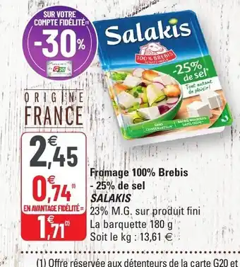 G20 Fromage 100% Brebis offre