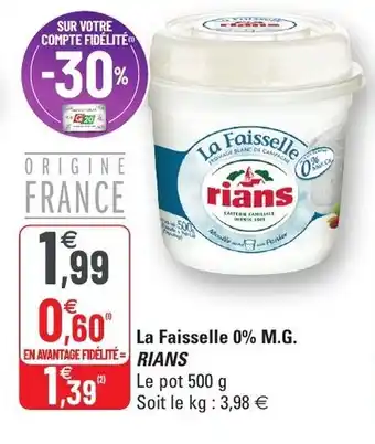 G20 La Faisselle 0% M.G. offre