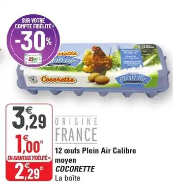 G20 12 Œufs Plein Air Calibre moyen offre