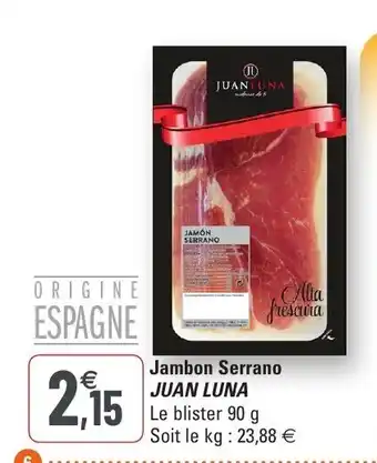 G20 Jambon Serrano offre