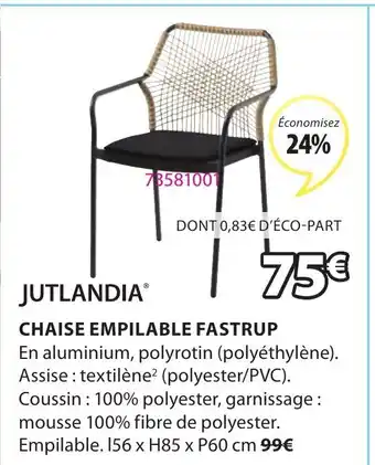 JYSK Chaise Empilable Fastrup offre