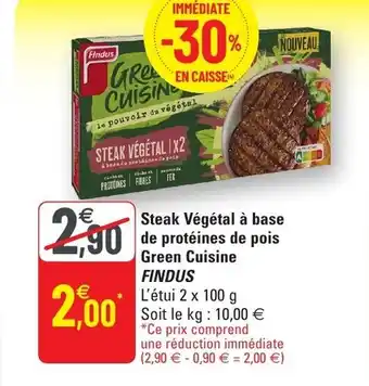 G20 Steak végétal à base de protéines de pois Green Cuisine offre