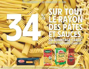 Intermarché Fiorini, barilla,panzani bon plan sur tout le rayon des pâtes et sauces fiorini, barilla,panzani offre