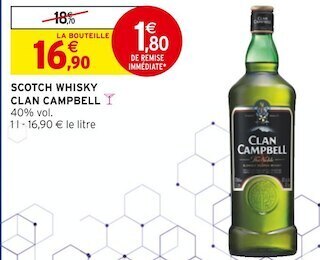 Intermarché Clan campbell scotch whisky offre