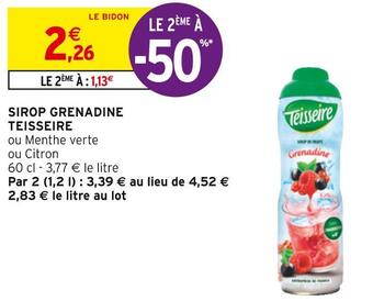 Intermarché Teisseire sirop grenadine offre