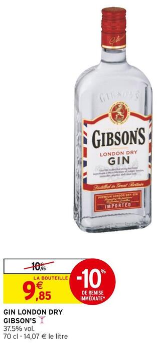 Intermarché Gibson's gin london dry offre