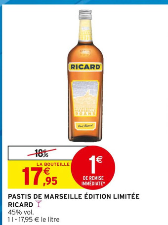 Intermarché Ricard pastis de marseille édition limitée offre