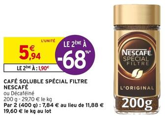 Intermarché Nescafé café soluble spécial filtre offre