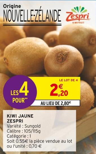 Intermarché Zespri kiwi jaune offre