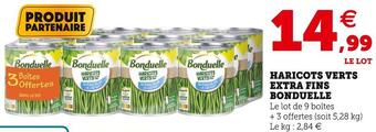 Super U Bonduelle haricots verts extra fins offre