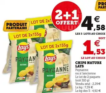 Super U Lays chips nature offre
