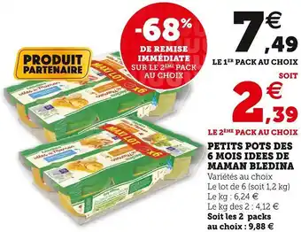 Super U Bledina petits pots des 6 mois idees de maman offre