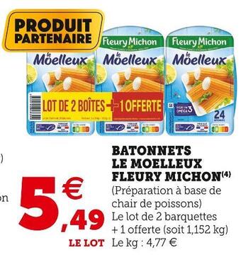 Super U Fleury michon batonnets le moelleux offre