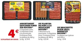 Super U Socopa assortiment saucisses fines x20 offre