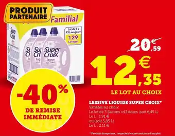 Super U Super croix lessive liquide* offre