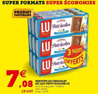 Super U Lu biscuits au chocolat au lait petit ecolier offre