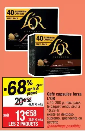 Migros Capsules de café l'or offre