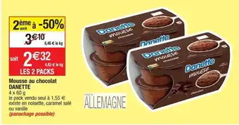 Mousse au chocolat danette