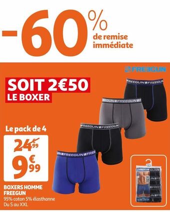Auchan Boxers homme freegun offre