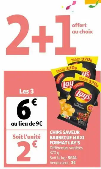 Auchan Chips saveur barbecue maxi format lay's offre