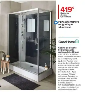 Castorama Cabine de Douche 120 x 80 cm offre