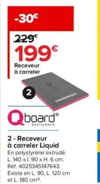 Receveur à carreler Liquid