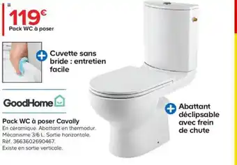 Castorama Pack WC à poser Cavally offre