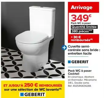 Castorama Pack WC à poser offre