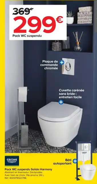Castorama Pack WC suspendu Solido Harmony offre