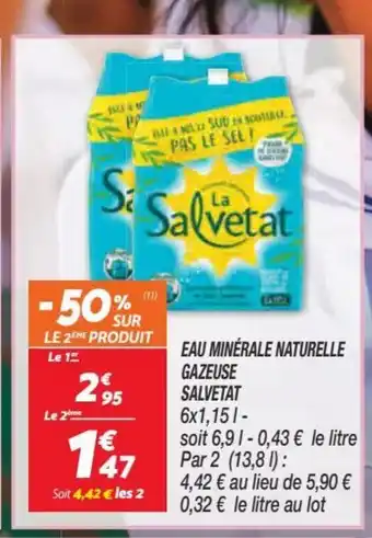 Netto Salvetat Eau Minérale Naturelle Gazeuse offre