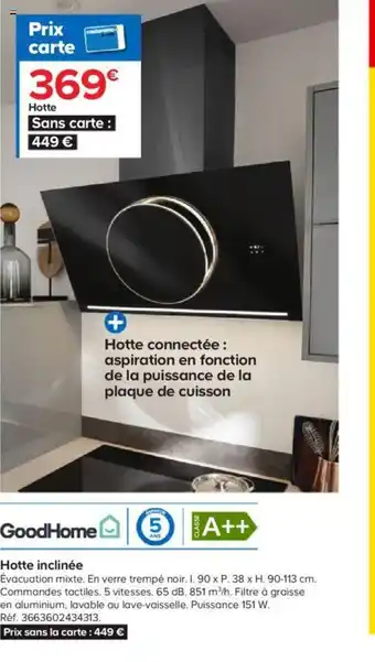 Castorama Hotte inclinée offre