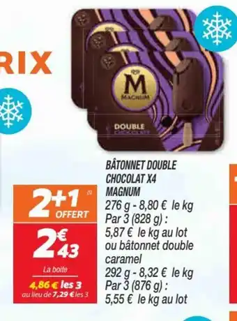 Netto Magnum Bâtonnet Double Chocolat x4 offre