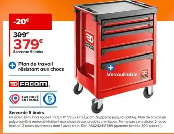 Castorama Servante 5 tiroirs offre