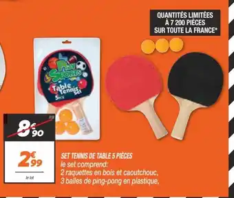 Netto Set Tennis de Table 5 Pièces offre
