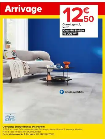 Castorama Carrelage Energy Blanco 60 x 60 cm offre