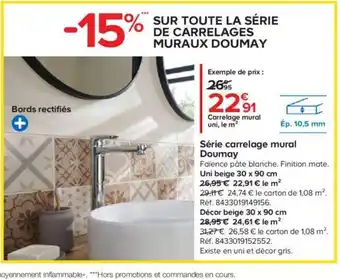 Castorama Série carrelage mural offre