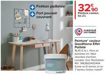 Castorama Peinture couleur Goodhome Effet Pailleté offre