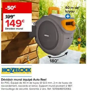 Castorama Dévidoir mural équipé Auto Reel offre