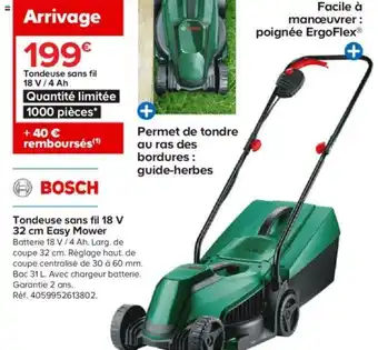 Castorama Bosch Tondeuse sans fil 18 V 32 Cm Easy Mower offre