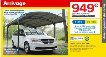 Carport 1 voiture Atlas 5000
