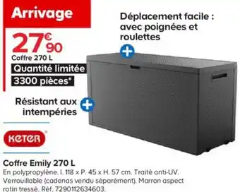 Castorama Coffre Emily 270L offre