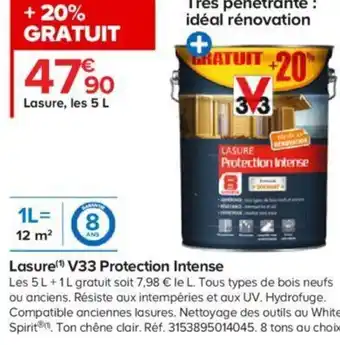 Castorama Lasure V33 Protection Intense offre