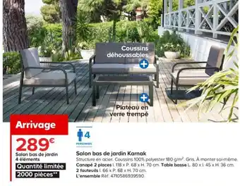 Castorama Salon bas de jardin Karnak offre